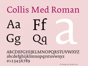 Collis Med Roman Version 2.000 Font Sample
