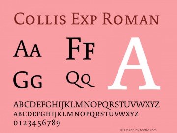 Collis Exp Roman Version 2.000 Font Sample