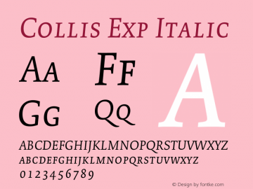 Collis Exp Italic Version 2.000 Font Sample