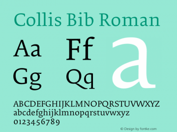 Collis Bib Roman Version 2.000 Font Sample