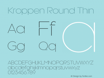 Kroppen Round Thin Version 2.000;com.myfonts.talbot.kroppen-round.thin.wfkit2.43Jz Font Sample