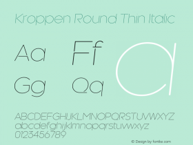 Kroppen Round Thin Italic Version 2.000;com.myfonts.talbot.kroppen-round.thin-oblique.wfkit2.43Jx图片样张