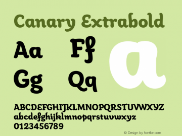 Canary Extrabold Version 1.984 2015 Font Sample