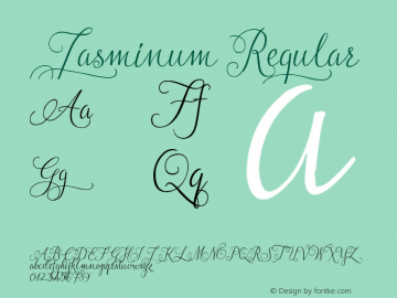 Jasminum Regular Version 1.00 November 10, 2014, initial release图片样张