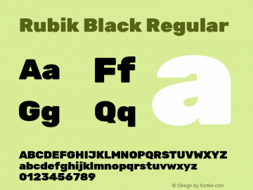 Rubik Black Regular Version 1.002; ttfautohint (v1.4.1) Font Sample