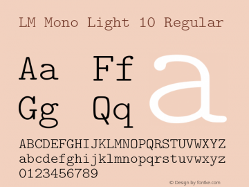 LM Mono Light 10 Regular Version 1.106;PS 1.106;hotconv 1.0.49;makeotf.lib2.0.14853图片样张