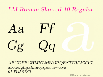 LM Roman Slanted 10 Regular Version 1.106;PS 1.106;hotconv 1.0.49;makeotf.lib2.0.14853图片样张