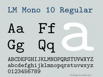 LM Mono 10 Regular Version 1.106;PS 1.106;hotconv 1.0.49;makeotf.lib2.0.14853图片样张