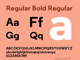 Regular Bold Regular 2.100 Font Sample