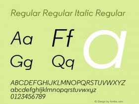 Regular Regular Italic Regular 2.150图片样张