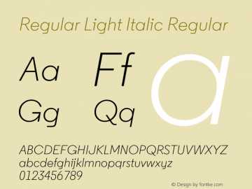 Regular Light Italic Regular 2.150图片样张