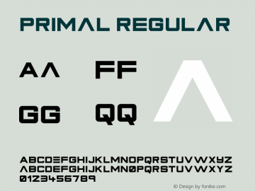 Primal Regular Version 1.00 November 26, 2015, initial release图片样张