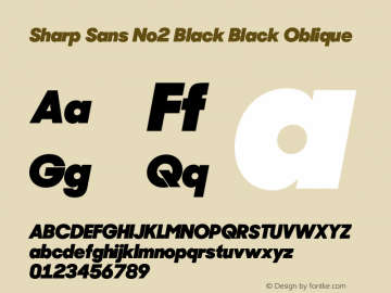 Sharp Sans No2 Black Black Oblique 1.010图片样张