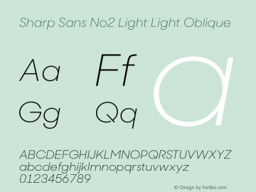 Sharp Sans No2 Light Light Oblique 1.010图片样张