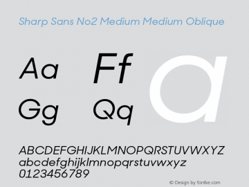 Sharp Sans No2 Medium Medium Oblique 1.010图片样张