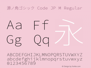 源ノ角ゴシック Code JP M Regular Version 2.000;PS 2;hotconv 1.0.88;makeotf.lib2.5.647800图片样张