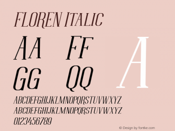 FLOREN Italic Version 1.000图片样张