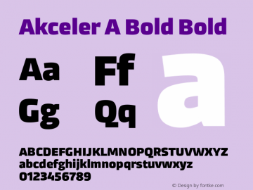 Akceler A Bold Bold Version 1.000;PS 1.0;hotconv 1.0.72;makeotf.lib2.5.5900 DEVELOPMENT图片样张