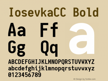IosevkaCC Bold 1.0.0; ttfautohint (v1.4.1) Font Sample
