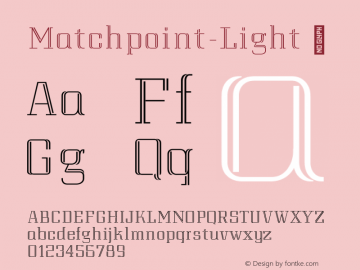 Matchpoint-Light ☞ Version 1.032;com.myfonts.easy.vasava-fonts.matchPoint.light.wfkit2.version.4v99 Font Sample