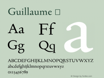 Guillaume ☞ Version 1.001;com.myfonts.easy.george-tulloch.guillaume.regular.wfkit2.version.4uHM图片样张