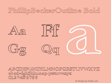 PhillipBeckerOutline Bold 1.0 Fri May 05 13:52:49 2000图片样张