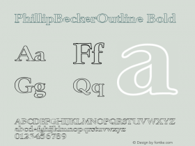 PhillipBeckerOutline Bold 1.0 Fri May 05 13:52:49 2000 Font Sample