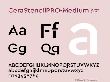 CeraStencilPRO-Medium ☞ Version 1.000;PS 002.000;hotconv 1.0.88;makeotf.lib2.5.64775;com.myfonts.easy.typemates.cera-stencil.pro-medium.wfkit2.version.4uCw图片样张