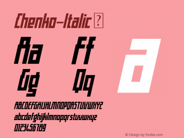 Chenko-Italic ☞ Version 1.00 November 8, 2015, initial release;com.myfonts.easy.studio-k.chenko.italic.wfkit2.version.4uLf图片样张