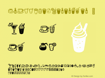 MrFoodie-Beverages ☞ Version 1.000;PS 001.000;hotconv 1.0.88;makeotf.lib2.5.64775;com.myfonts.easy.hipopotam.mr-foodie.beverages.wfkit2.version.4v24图片样张