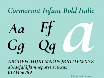 Cormorant Infant Bold Italic Version 1.000;PS 002.000;hotconv 1.0.88;makeotf.lib2.5.64775; ttfautohint (v1.4.1)图片样张