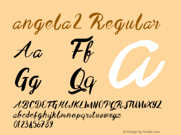 angela2 Regular Version 1.000;PS 001.000;hotconv 1.0.70;makeotf.lib2.5.58329 DEVELOPMENT Font Sample