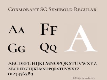 Cormorant SC Semibold Regular Version 2.000 Font Sample