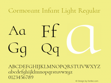 Cormorant Infant Light Regular Version 2.000 Font Sample