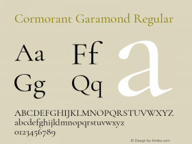 Cormorant Garamond Regular Version 2.000 Font Sample