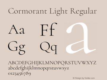 Cormorant Light Regular Version 1.000;PS 002.000;hotconv 1.0.88;makeotf.lib2.5.64775 Font Sample