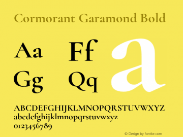 Cormorant Garamond Bold Version 1.000;PS 002.000;hotconv 1.0.88;makeotf.lib2.5.64775 Font Sample