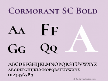 Cormorant SC Bold Version 2.000 Font Sample