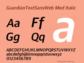 GuardianTextSansWeb Med Italic Version 1.1 2008图片样张