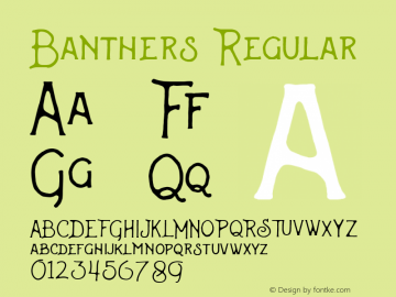Banthers Regular 1.000 Font Sample
