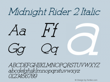 Midnight Rider 2 Italic Altsys Fontographer 3.5  3/29/92图片样张