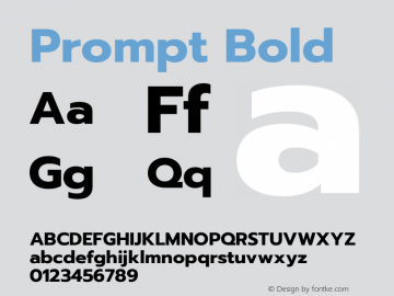 Prompt Bold Version 1.000 Font Sample