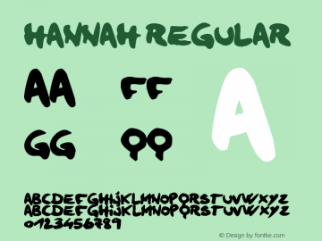 Hannah Regular Version 1.00 2015图片样张