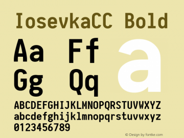 IosevkaCC Bold 1.0.1; ttfautohint (v1.4.1) Font Sample
