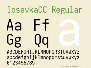 IosevkaCC Regular 1.0.1; ttfautohint (v1.4.1) Font Sample