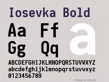 Iosevka Bold 1.0.1; ttfautohint (v1.4.1) Font Sample