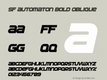 SF Automaton Bold Oblique ver 1.0; 2000. Freeware for non-commercial use.图片样张
