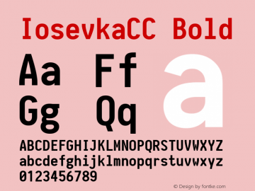 IosevkaCC Bold 1.0.2; ttfautohint (v1.4.1) Font Sample