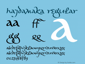 Hajdamaka Regular Version 1.000 2007 initial release Font Sample