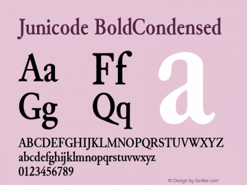 Junicode BoldCondensed Version 0.6.17 Font Sample